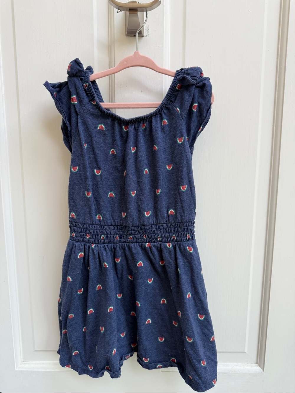 Cat & Jack XS 4 / 5 Blue Watermelon Short Sleeve Knot Shoulder Dress